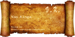 Vas Kinga névjegykártya